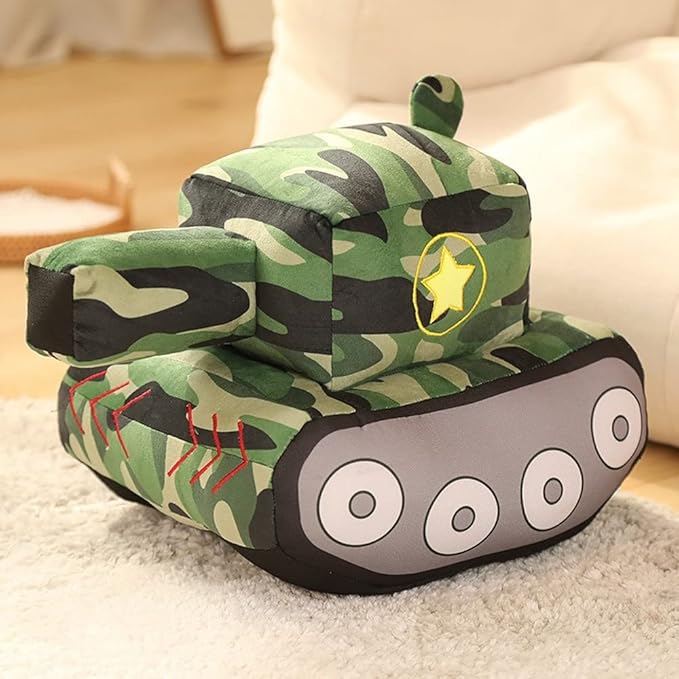 Tank Car Plush Dolls Simulation Peluche Toys Novelty Plush Toys.