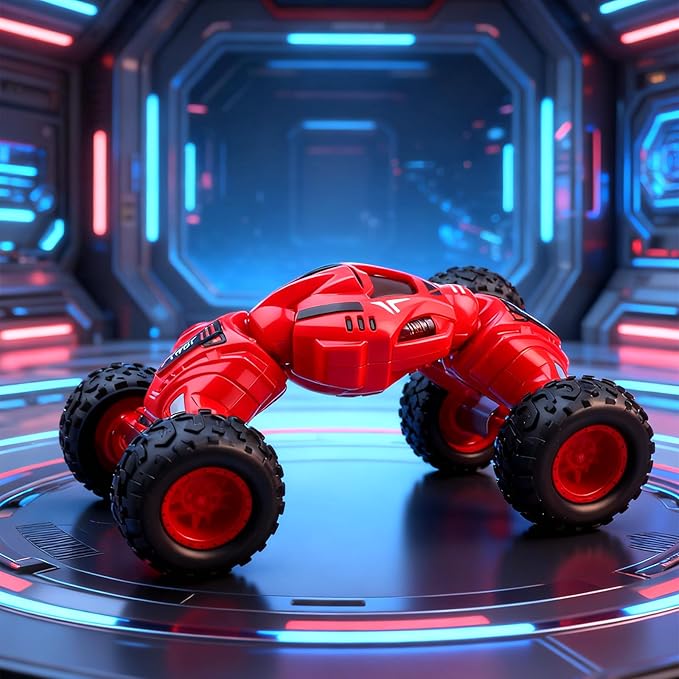 pack of 4 Friction Powered Toy Car for Kids, Press and Go Off-Road Push Car