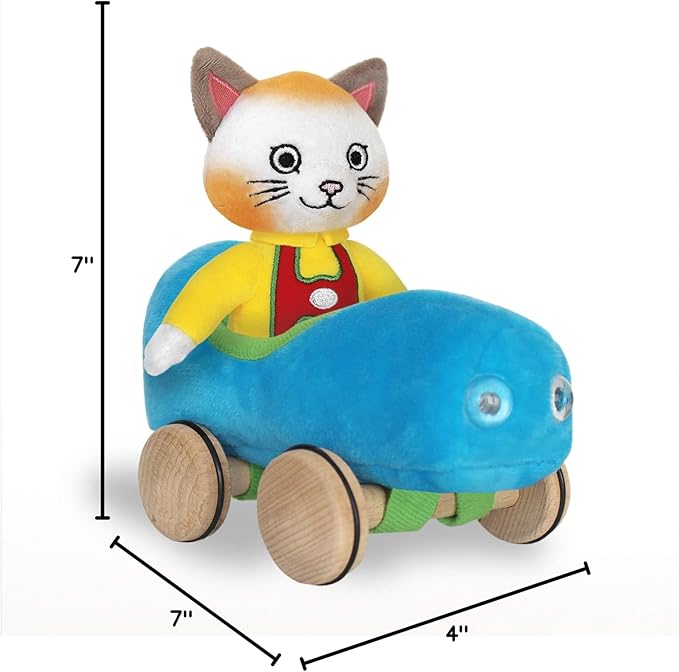 Huckle Cat Soft Toy with Busytown Blue Car