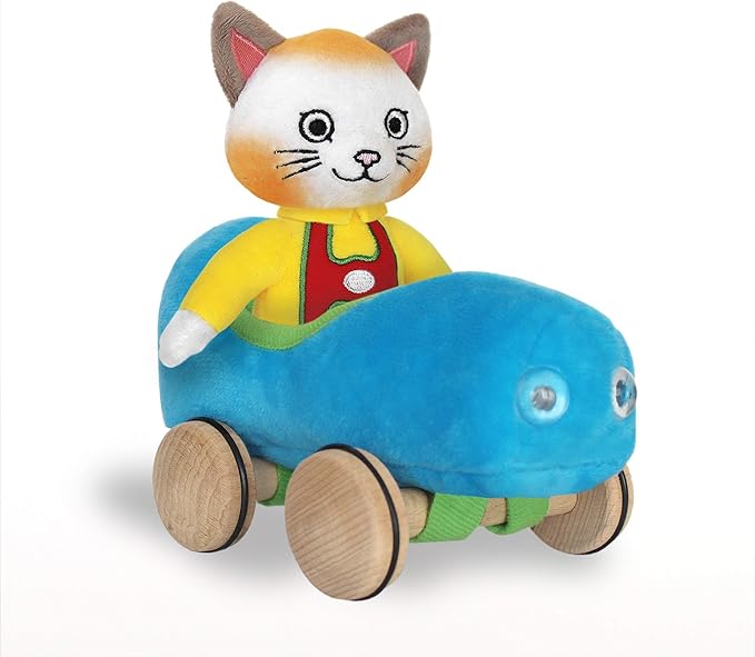 Huckle Cat Soft Toy with Busytown Blue Car