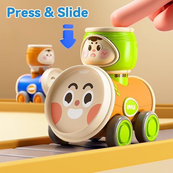 Toddler Game Car Set, Push Go Friction Car