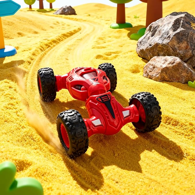pack of 4 Friction Powered Toy Car for Kids, Press and Go Off-Road Push Car