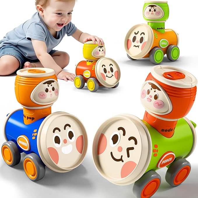 Toddler Game Car Set, Push Go Friction Car